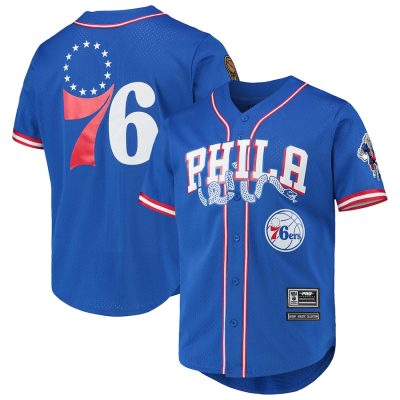 NBA Philadelphia 76ers Blue Baseball Jersey