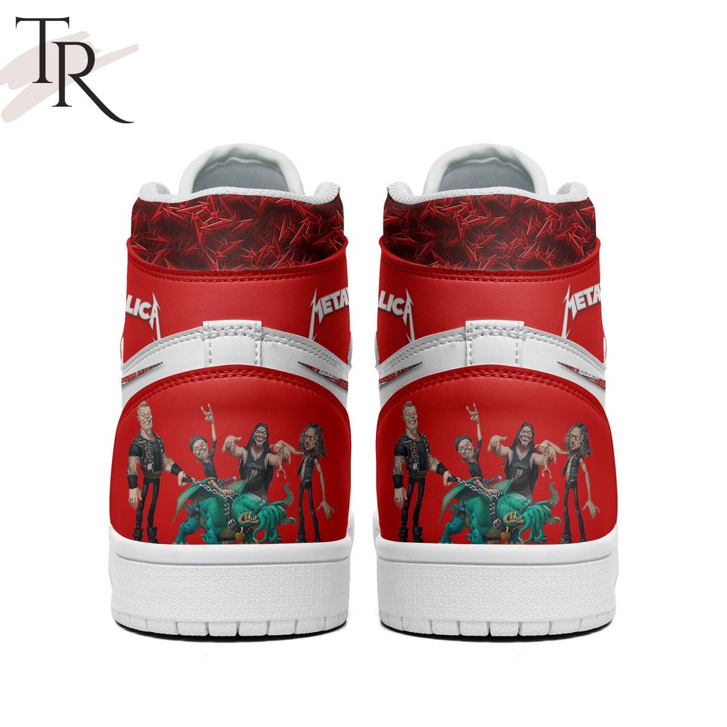 Metallica Red White Air Jordan 1 High Sneakers Metallica Red White Air Jordan 1 High Sneakers