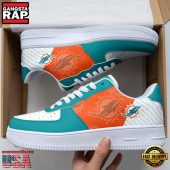 NFL Miami Dolphins Basic Pattern Football New Design Air Force 1 Running Sneakers Shoes