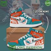 Miami Dolphins Fashion Trending NFL AJ1 Air Jordan Sneakers Custom Name