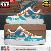 Miami Dolphins Go Fins Air Force 1 Running Sneakers Shoes