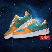 NFL Custom Name Miami Dolphins Super Bowl Air Force 1 Sneaker Shoes