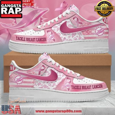 Miami Dolphins Tackle Breast Cancer Air Force 1 Running Sneakers Shoes