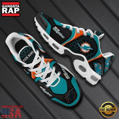 NFL Custom Name Miami Dolphins Max Plus Shoes - Running Sneakers