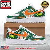 Miami Hurricanes Merry Canemas Air Force 1 Running Sneakers Shoes