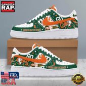 NCAA Miami Hurricanes New Design 2025 Air Force 1 Shoes Running Sneakers