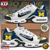 NCAA Custom Name Michigan Wolverines Football Mascot Symbol Air Max Plus Shoes Running Sneakers
