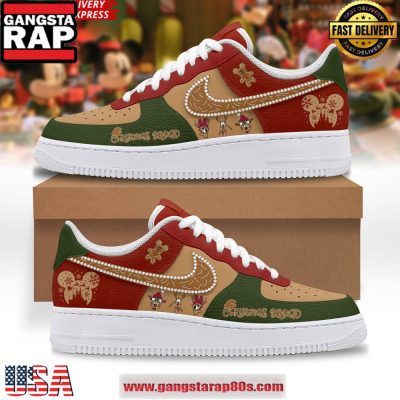 Mickey Mouse Christmas Squad Air Force 1 Running Sneakers Shoes