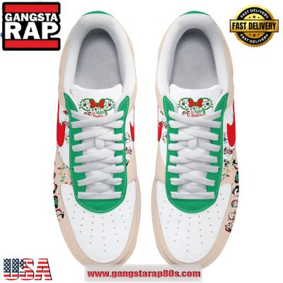Mickey Mouse Merry Christmas 2024 Limited Edition Air Force 1 Running Sneakers Shoes
