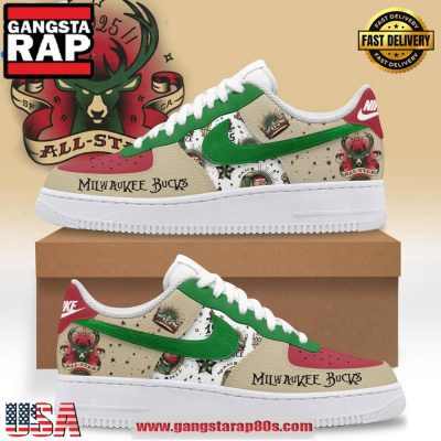 Milwaukee Bucks All-Stars 2025 Limited Edition Air Force 1 Running Sneakers Shoes