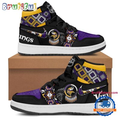 Minnesota Vikings 2025 Native American Heritage Month Air Jordan 1 Hightop Shoes