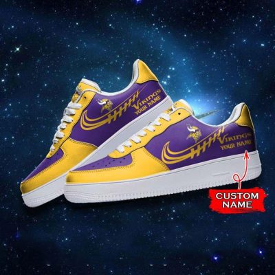 NFL Custom Name Minnesota Vikings Super Bowl Air Force 1 Sneaker Shoes