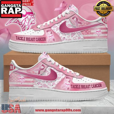 Minnesota Vikings Tackle Breast Cancer Air Force 1 Running Sneakers Shoes