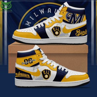 MLB Milwaukee Brewers Limited Custom Air Jordan High Top