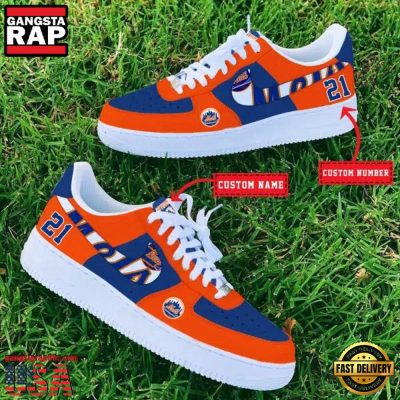 MLB New York Mets Custom Name Number New Design Air Force 1 Shoes Sneaker