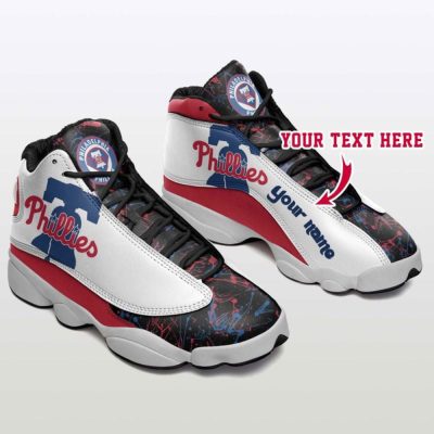 MLB Philadelphia Phillies Custom Name Air Jordan 13 Shoes For Men Women
