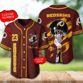NFL Washington Redskins Custom Name Number Brown Baseball Jersey