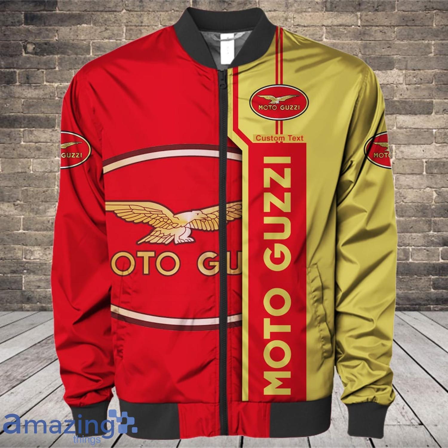 Moto Guzzi Custom Text Big Logo Bomber Jacket Moto Guzzi Custom Text Big Logo Bomber Jacket