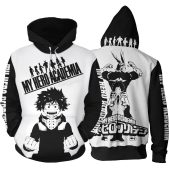 MY HERO ACADEMIA Izuku Midoriya Black White Pullover Hoodie