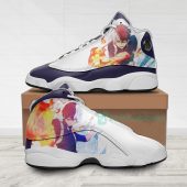 MY HERO ACADEMIA Shoto Todoroki White Blue Air Jordan 13 Shoes
