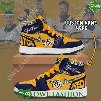Nashville Predators NHL Ice Hockey Personalized Air Jordan High Top