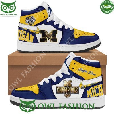National Champion Michigan Wolverines 2023 Cup Air jordan High Top Custom name