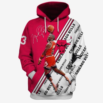 NBA Chicago Bulls Michael Jordan #23 Pullover Hoodie V12