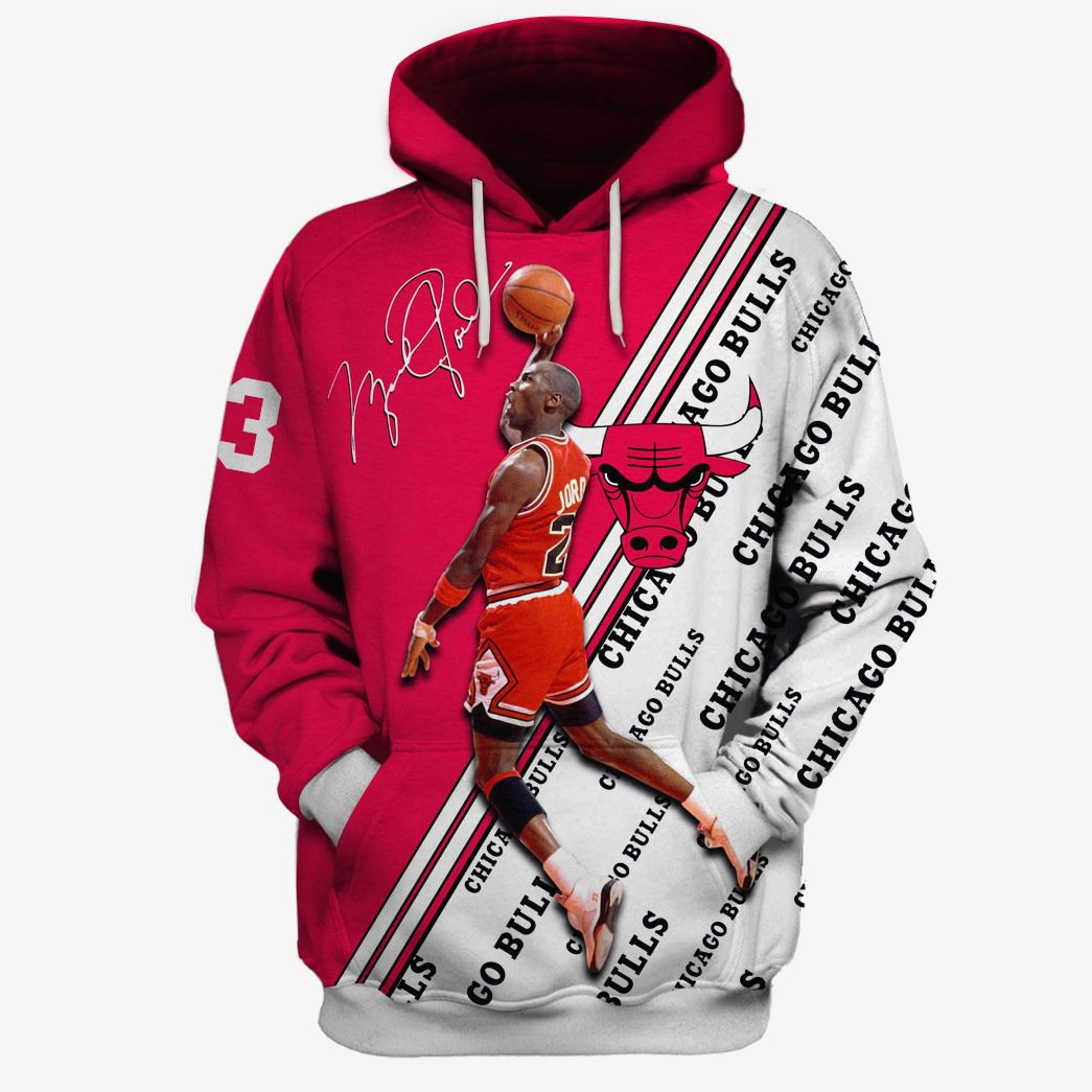 NBA Chicago Bulls Michael Jordan #23 Pullover Hoodie V12 NBA Chicago Bulls Michael Jordan #23 Pullover Hoodie V12