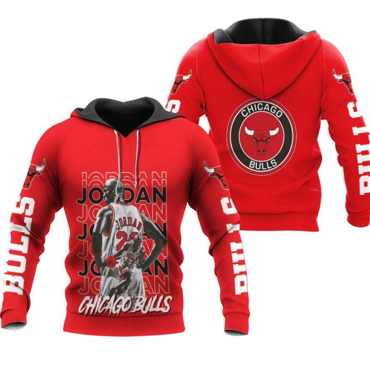 NBA Chicago Bulls Michael Jordan #23 Pullover Hoodie V14 NBA Chicago Bulls Michael Jordan #23 Pullover Hoodie V14