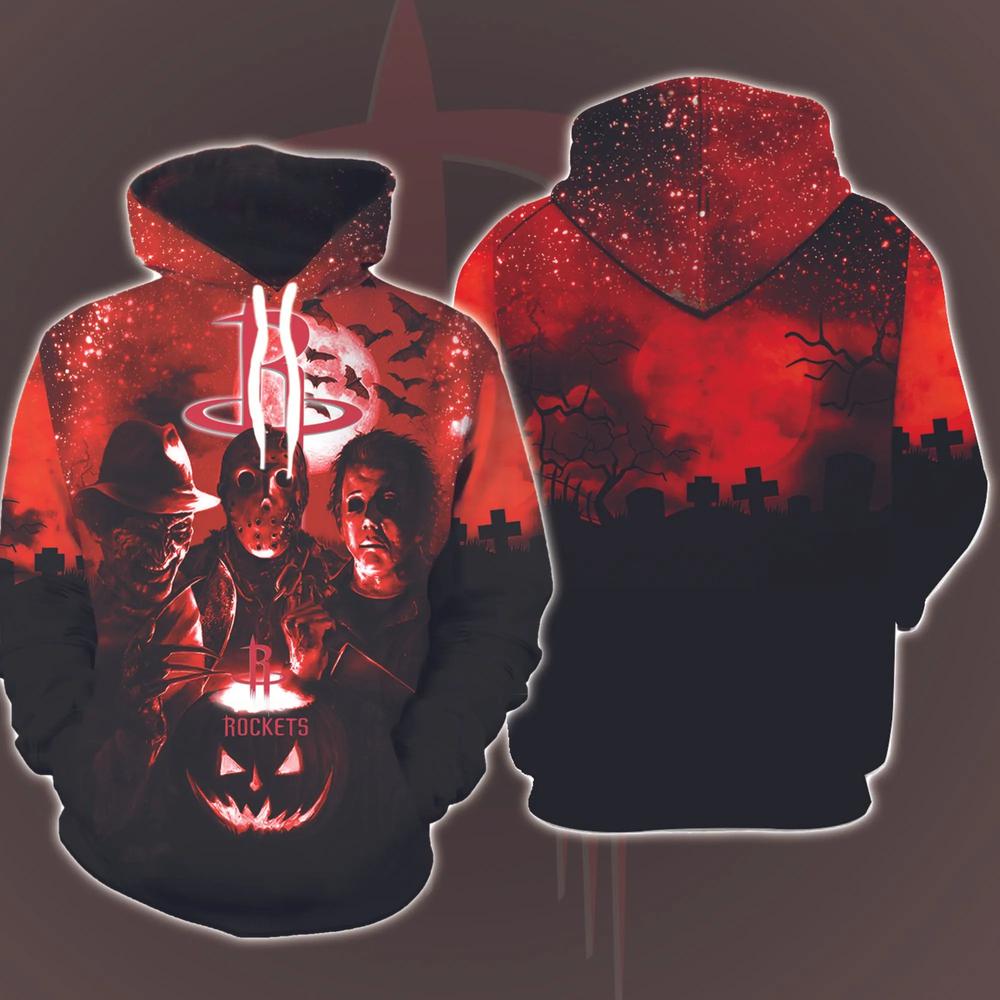 NBA Houston Rockets Horror Halloween Pullover Hoodie NBA Houston Rockets Horror Halloween Pullover Hoodie