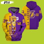 NBA Los Angeles Lakers Lebron James #23 Pullover Hoodie V2