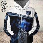 NBA Memphis Grizzlies White Blue Skull Pullover Hoodie V4