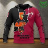 NBA Miami Heat Red Black Mascot Scratch Pullover Hoodie