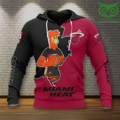 NBA Miami Heat Red Black Mascot Scratch Pullover Hoodie