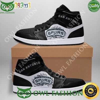NBA San Antonio Spurs Black White Air Jordan 1 High Sneakers