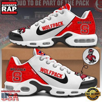 NCAA Custom Name Nc State Wolfpack Football Mascot Symbol Air Max Plus Shoes Running Sneakers