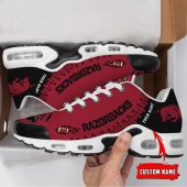 NCAA Arkansas Razorbacks Football Custom New Design Air Max Plus Shoes Running Sneakers