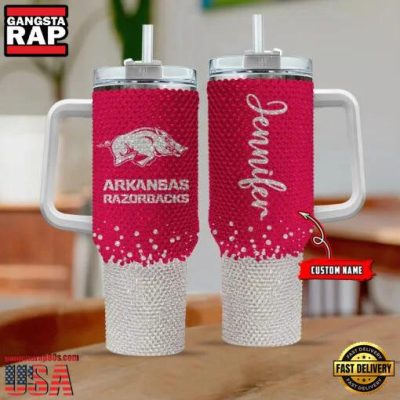 NCAA Arkansas Razorbacks Custom Name Stanley Diamond Tumbler 40oz