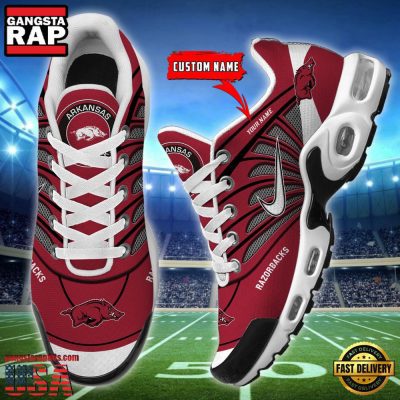 NCAA Arkansas Razorbacks Sport Football Logo Custom Name Air Max Plus Shoes Running Sneakers