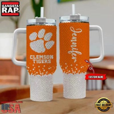 NCAA Clemson Tigers Custom Name Stanley Diamond Tumbler 40oz