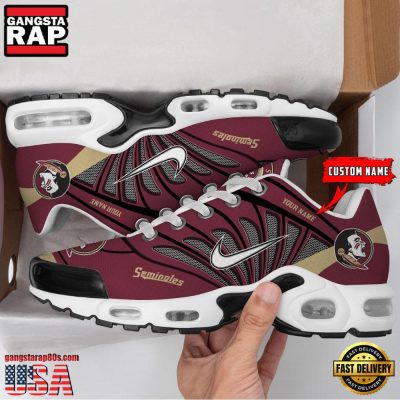 NCAA Florida State Seminoles Sport Football Logo Custom Name Air Max Plus Shoes Running Sneakers