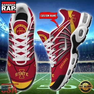 NCAA Iowa State Cyclones Sport Football Logo Custom Name Air Max Plus Shoes Running Sneakers