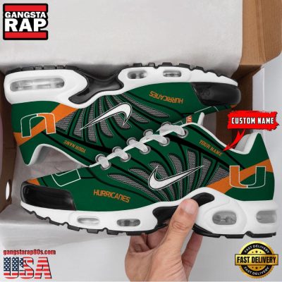 NCAA Miami Hurricanes Sport Football Logo Custom Name Air Max Plus Shoes Running Sneakers