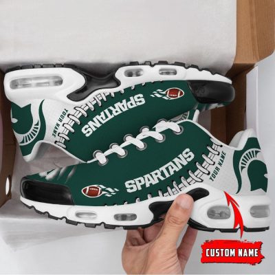 NCAA Michigan State Spartans Football Custom New Design Air Max Plus Shoes Running Sneakers