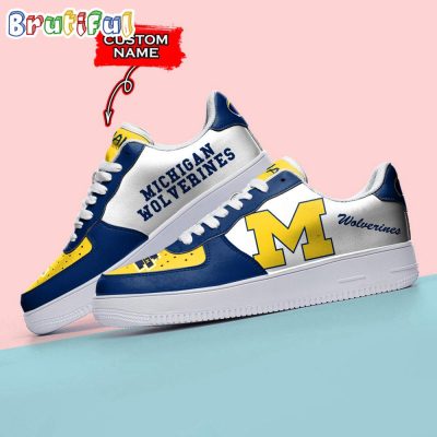 NCAA Michigan Wolverines Sporty Air Force 1 Shoes Sneaker