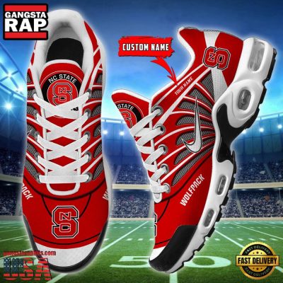 NCAA NC State Wolfpack Sport Football Logo Custom Name Air Max Plus Shoes Running Sneakers