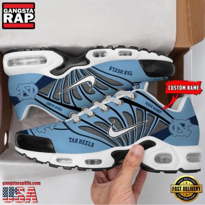 NCAA North Carolina Tar Heels Sport Football Logo Custom Name Air Max Plus Shoes Running Sneakers