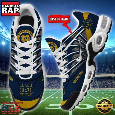 NCAA Notre Dame Fighting Irish Sport Football Logo Custom Name Air Max Plus Shoes Running Sneakers