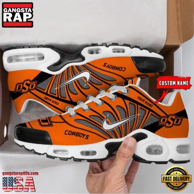 NCAA Oklahoma State Cowboys Sport Football Logo Custom Name Air Max Plus Shoes Running Sneakers