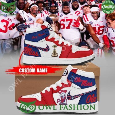 NCAA Ole Miss Rebels Egg Bowl 2023 Champions Personalize Air Jordan High Top